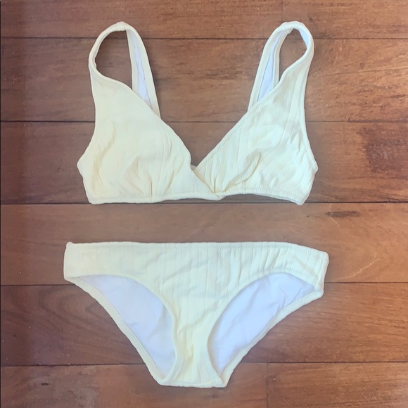 Solid & Striped Yellow Ribbed Bikini - Picture 3 of 7